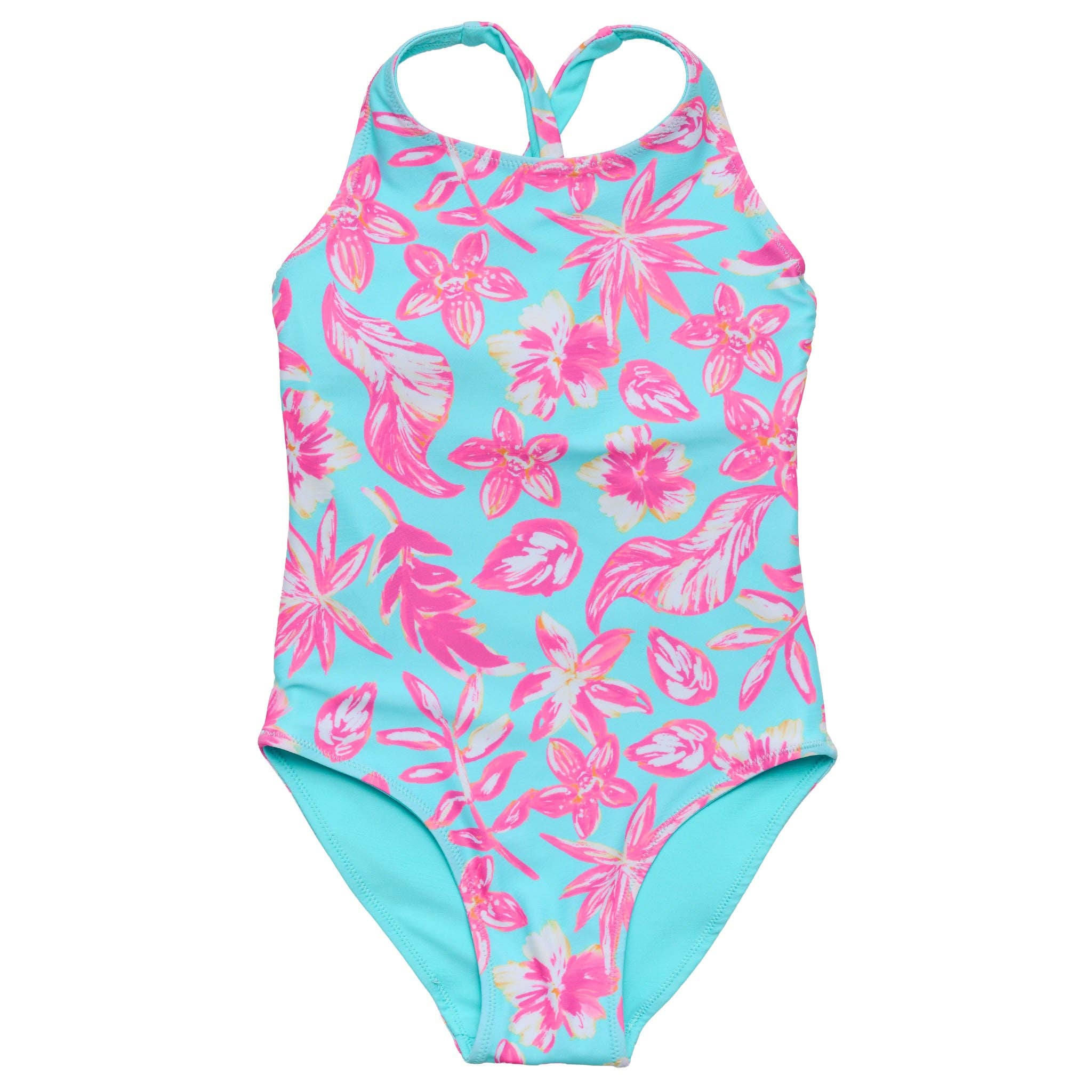 Snapper Rock Swimwear Tween X-Back Swimsuit (Tropical Glow)