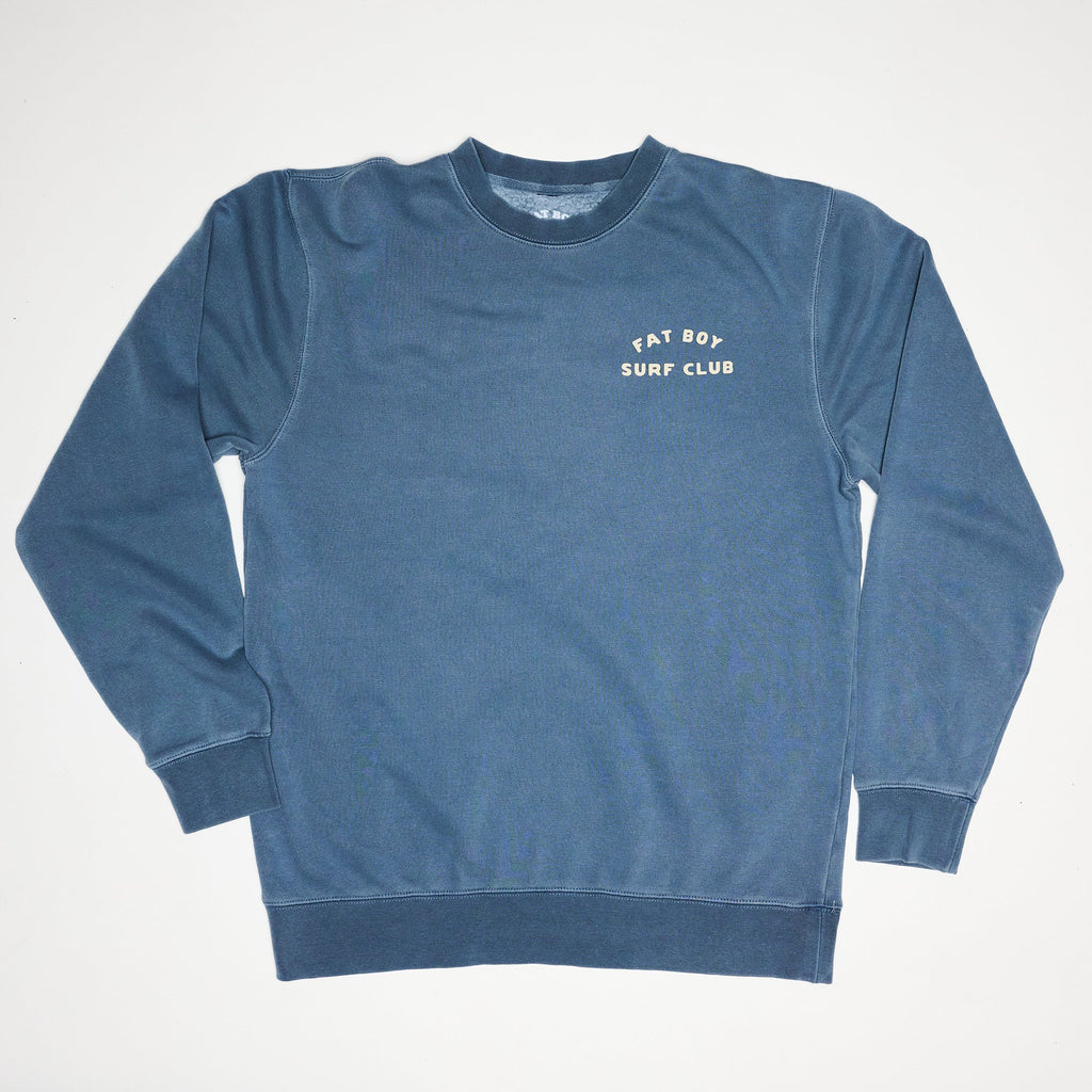 Fat Boy Surf Club: Duck Dive Crewneck Sweatshirt - Slate Blue