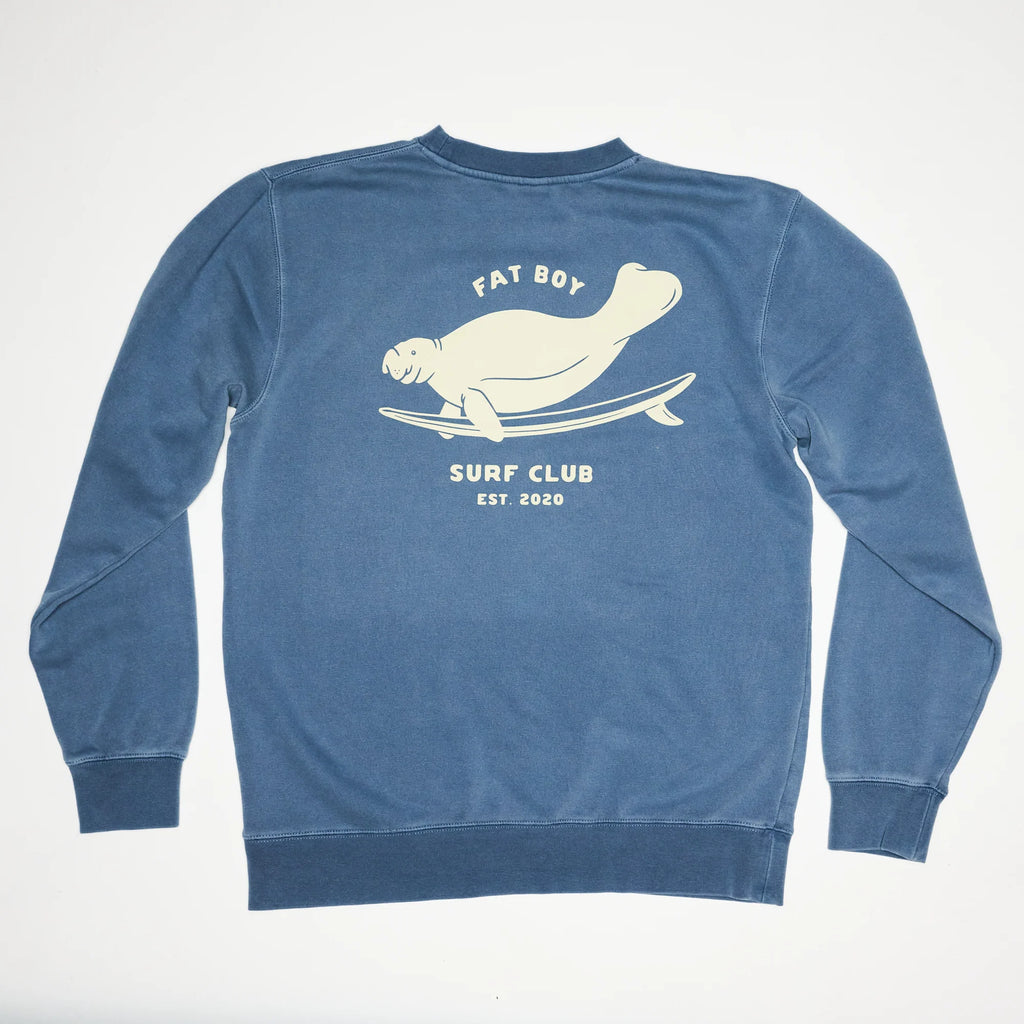 Fat Boy Surf Club: Duck Dive Crewneck Sweatshirt - Slate Blue