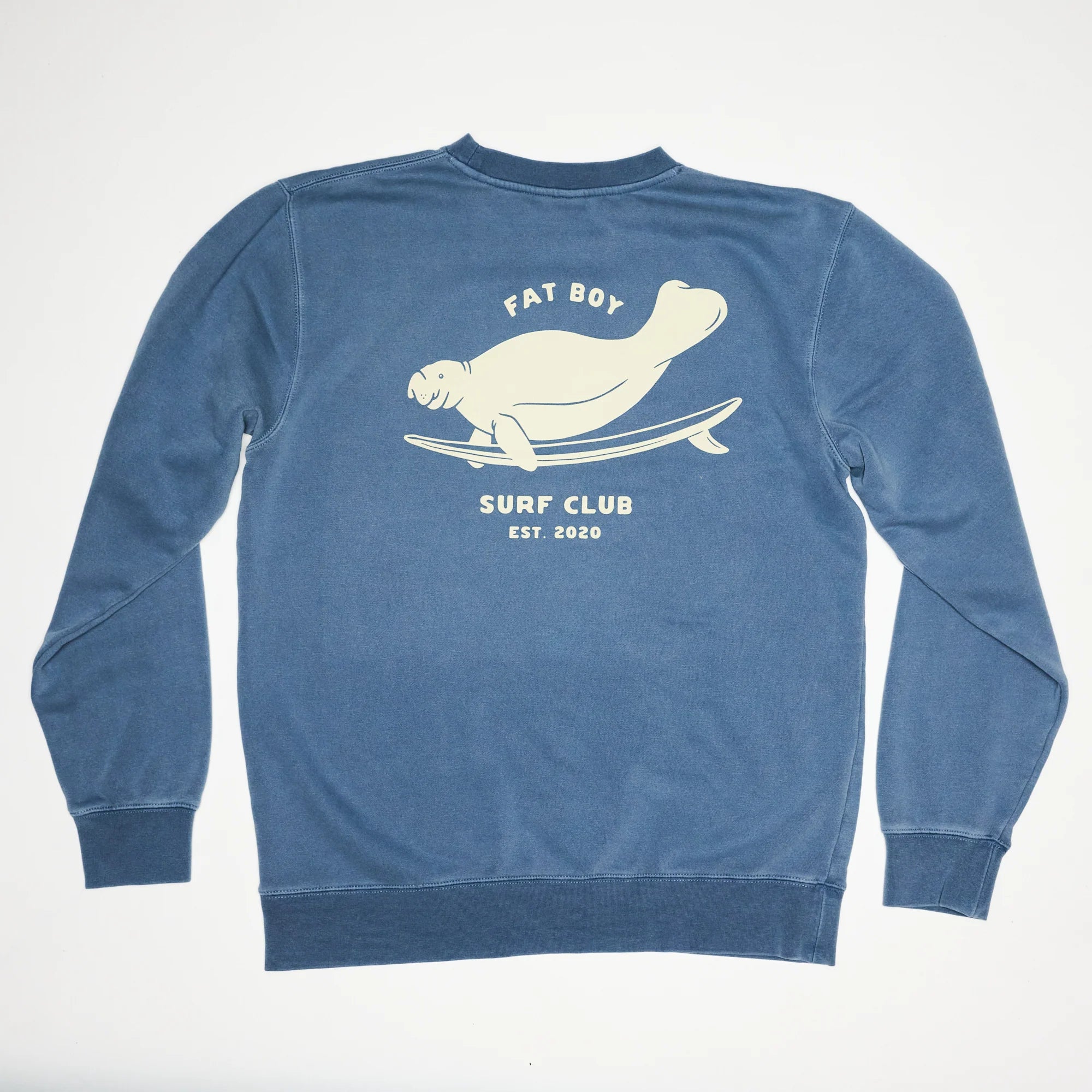 Fat Boy Surf Club: Duck Dive Crewneck Sweatshirt - Slate Blue