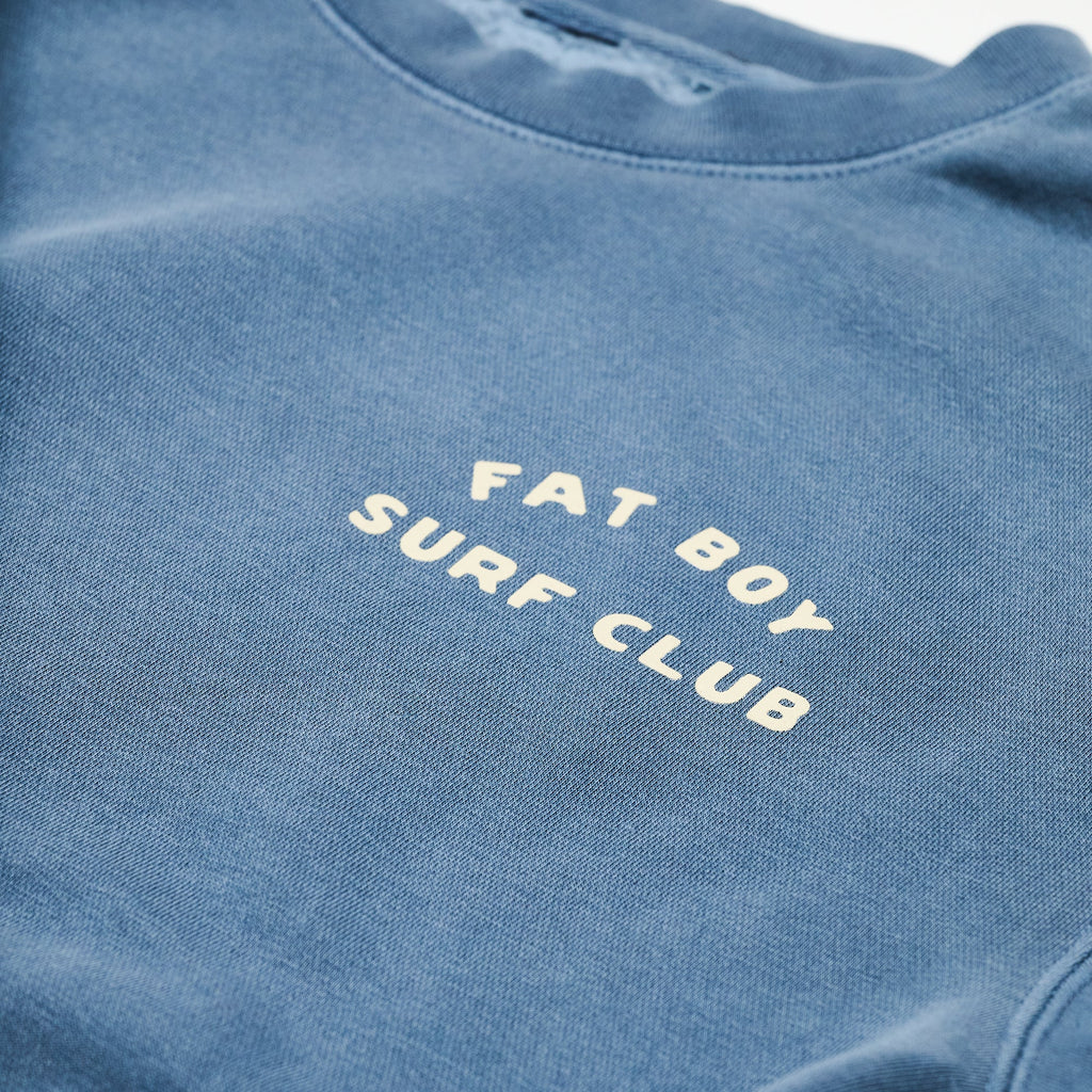 Fat Boy Surf Club: Duck Dive Crewneck Sweatshirt - Slate Blue