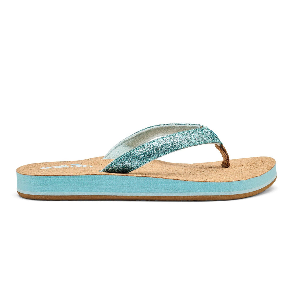 Cobian: Kids Lil' Capri Casual Flip Flop - Aqua Glitter