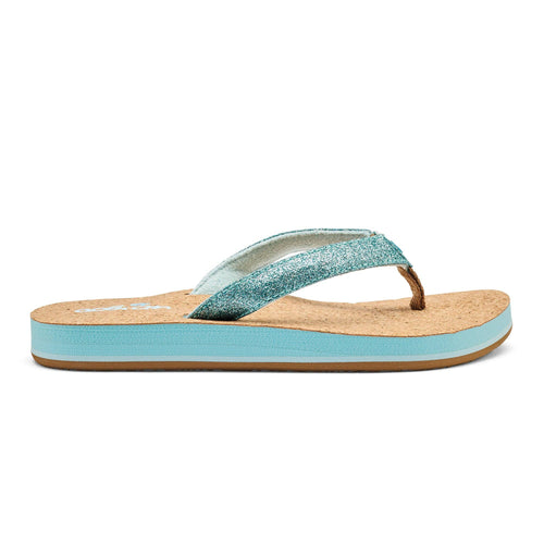 Cobian Kid's Lil' Capri Casual Flip Flop (Aqua Glitter)