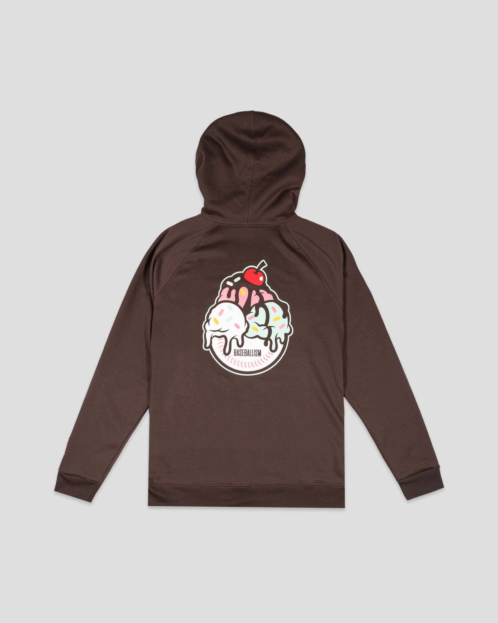 Baseballism: Flag Man Ice Cream Sundae Hoodie (Chocolate) - Youth