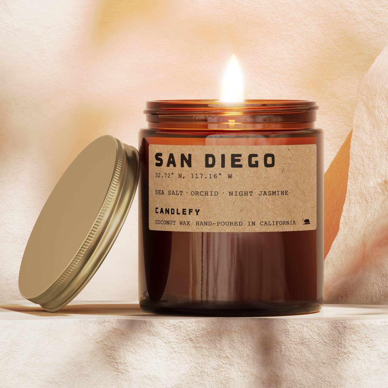 Candlefy San Diego Candle (Sea Salt, Orchid and Night Jasmine)