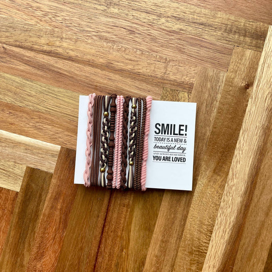 Eastern Ave Studio: Hair Tie Bracelets | Mocha Pink