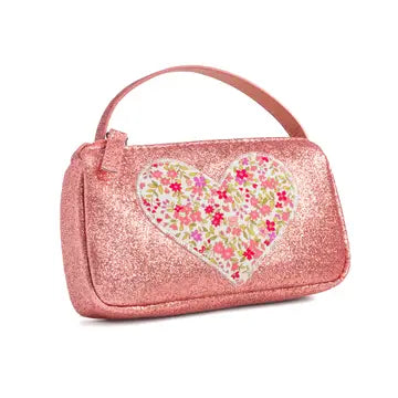 Peppercorn Kids: Girls Glitter Heart Purse - Rose Pink