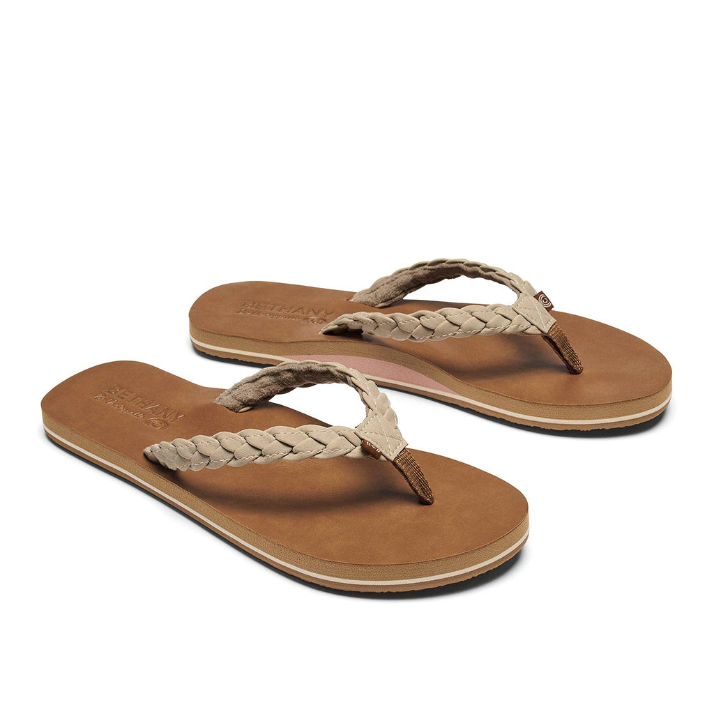 Cobian: Women's Braided Pacifica Casual Surf Style Flip Flop - Cream