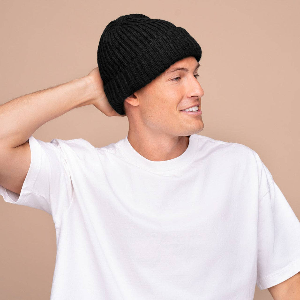 KITSCH: Glazey Satin-Lined Beanie - Black