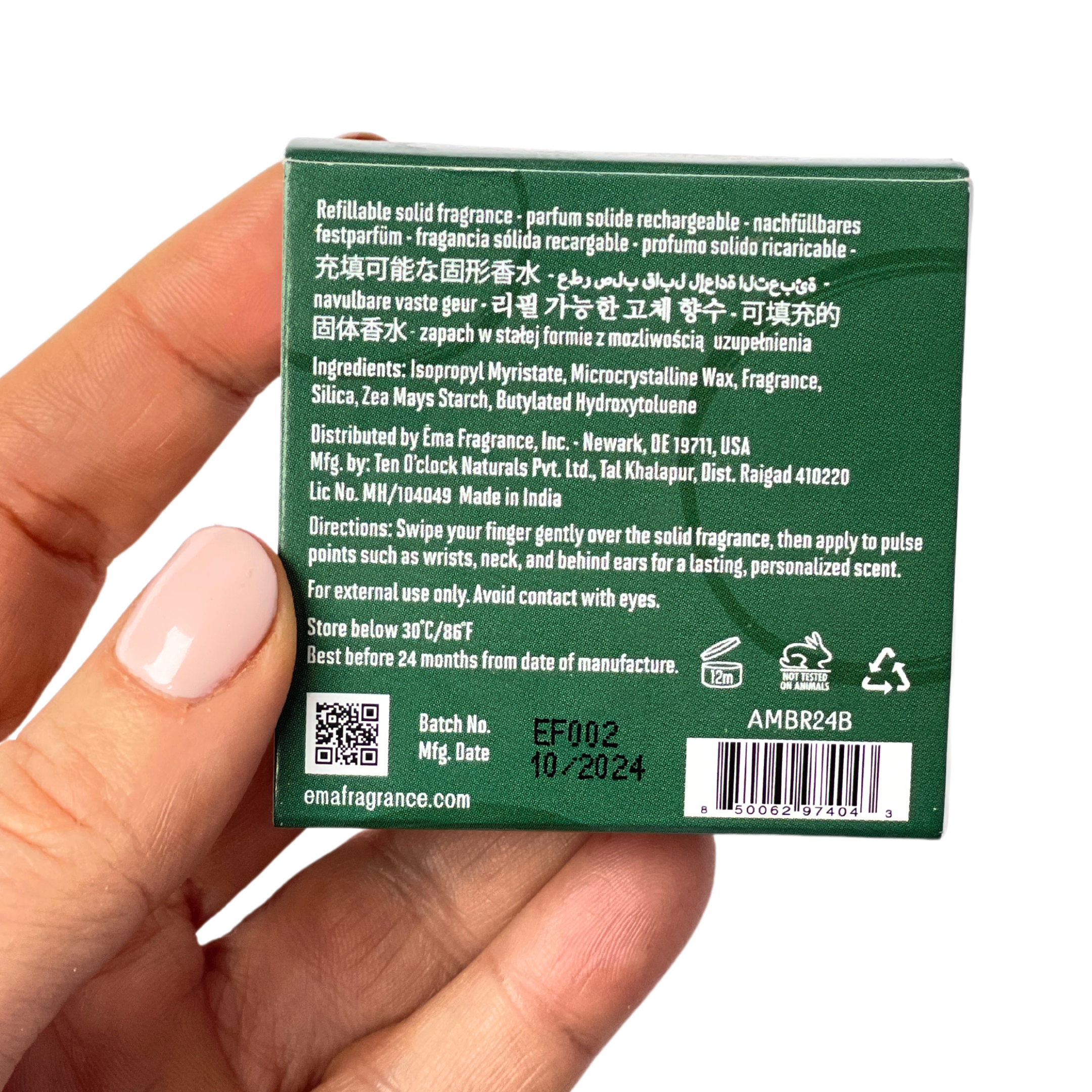 ēma fragrance Solid Perfume Pod – Amber