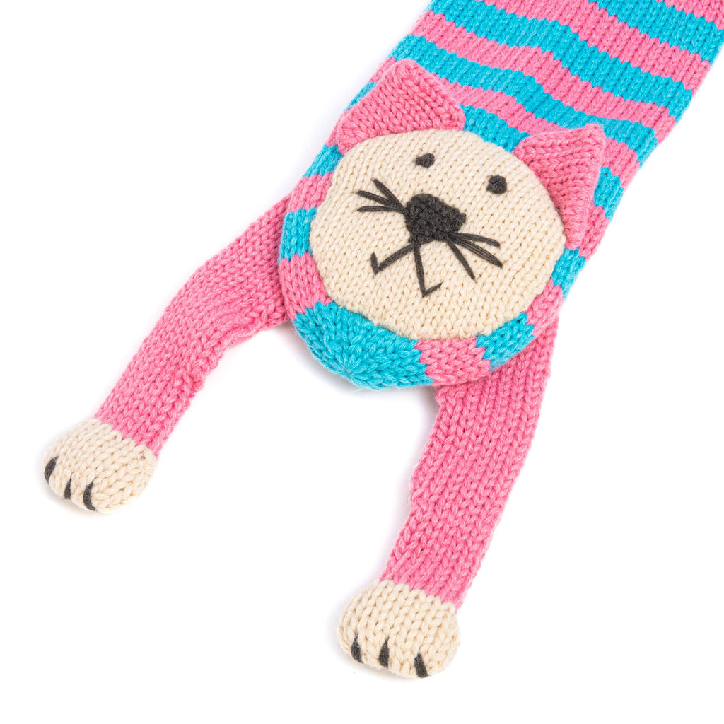 Peppercorn Kids: Girls Knitted Kitty Cat Scarf