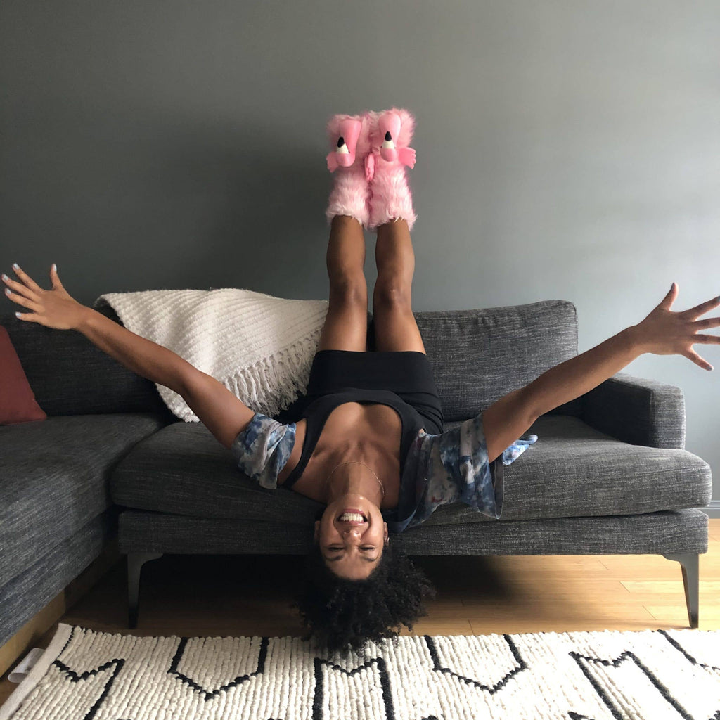 Oooh Yeah: Adult Flamingo Time Non-Slip Slipper Socks