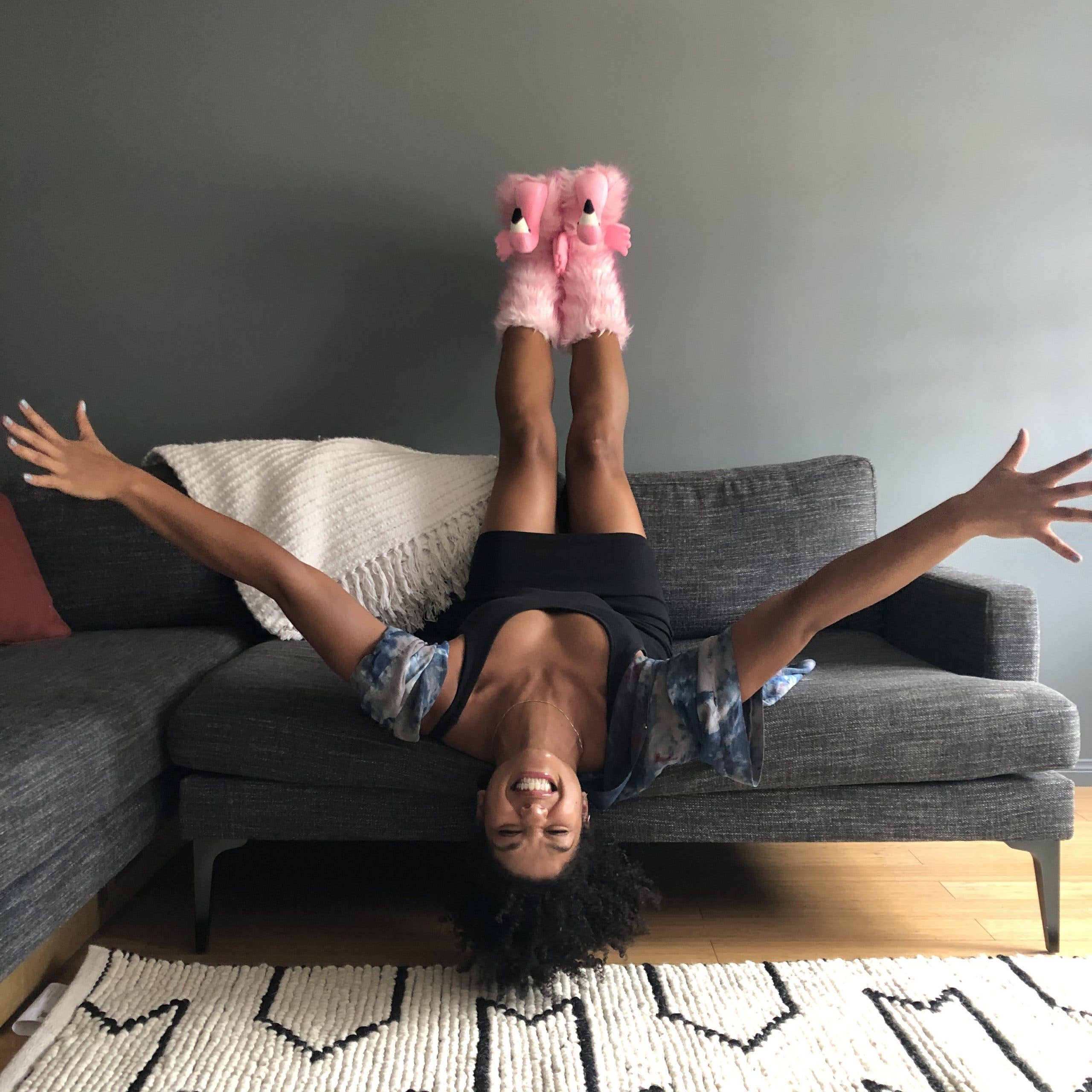 Oooh Yeah: Adult Flamingo Time Non-Slip Slipper Socks