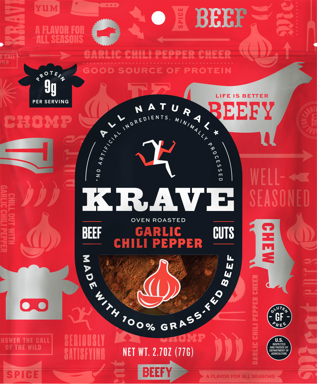 KRAVE: Garlic Chili Pepper Beef Jerky