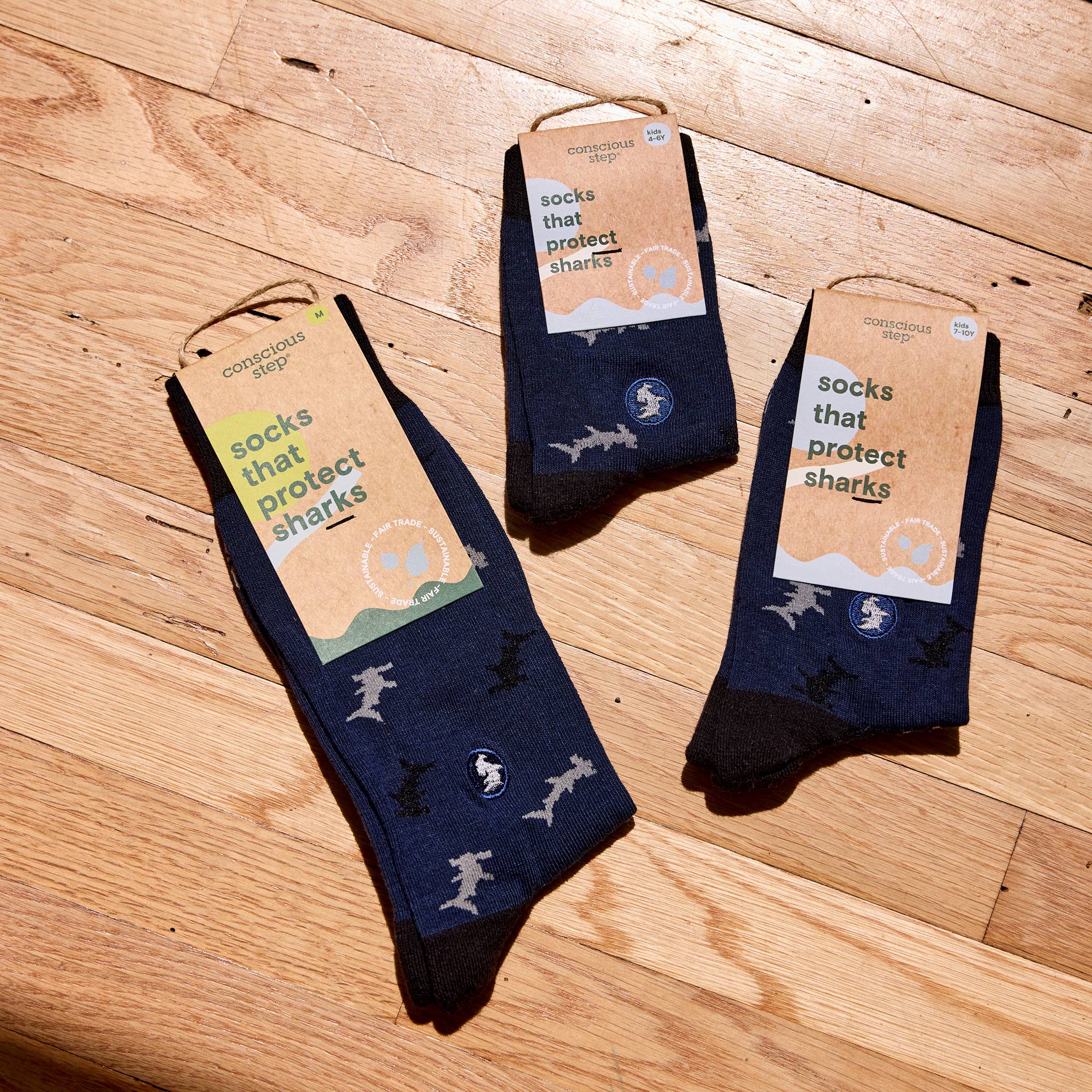 Conscious Step Kids Socks that Protect Sharks (Sharks)