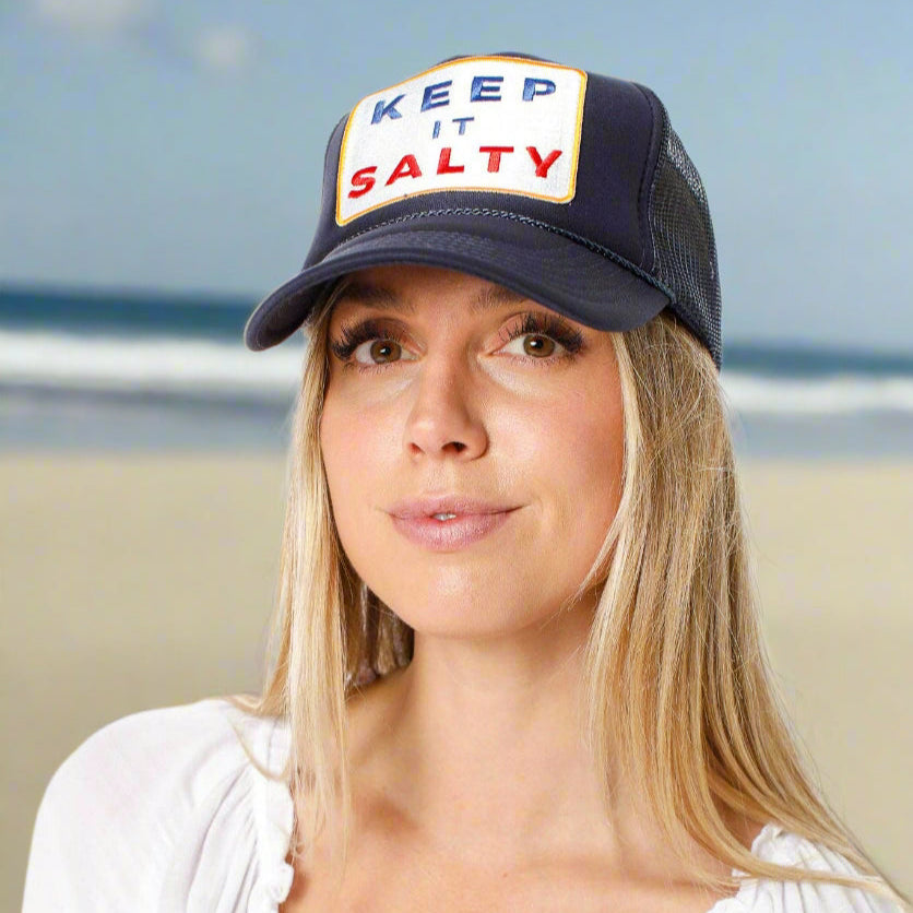 Friday Feelin': Keep It Salty Trucker Hat in Navy