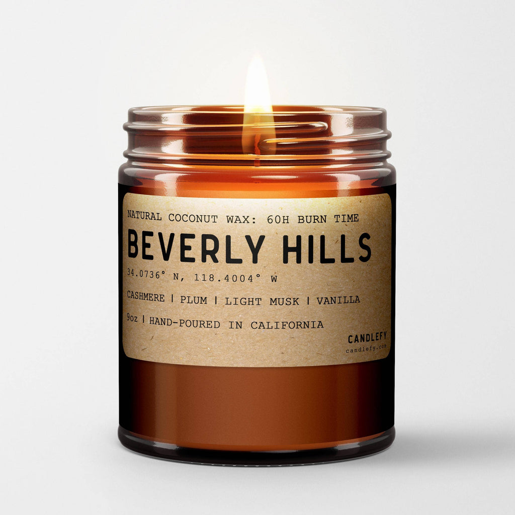 Candlefy: Beverly Hills Candle (Cashmere, Plum, Light Musk and Vanilla)