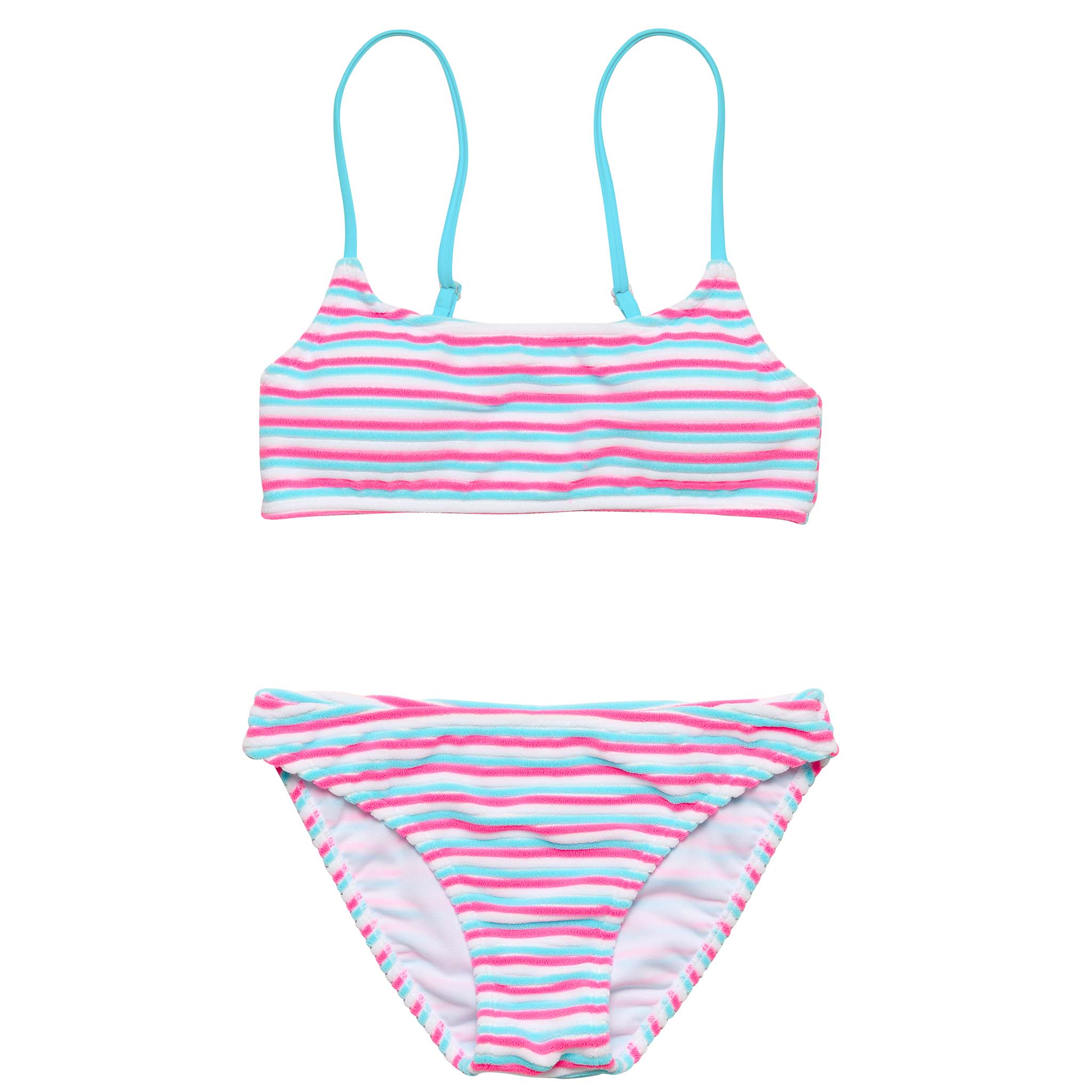 Snapper Rock Swimwear Tween Crop Bikini (Sorbet Stripe)