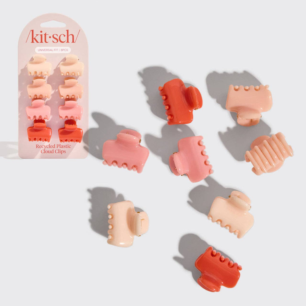 KITSCH: Recycled Mini Cloud Clips 8pc Set - Assorted Cherry Blossom