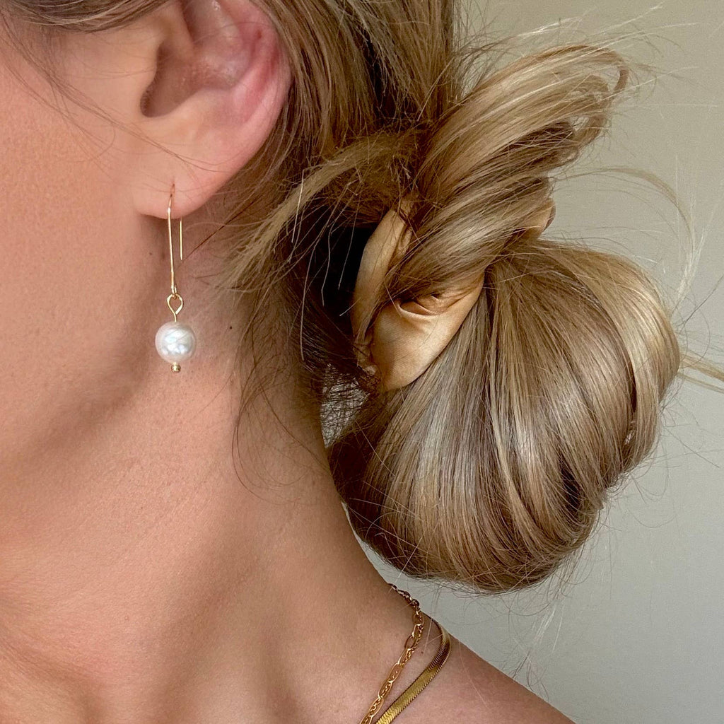 SALT by Sarah Curtis: Pearl Hook Earrings