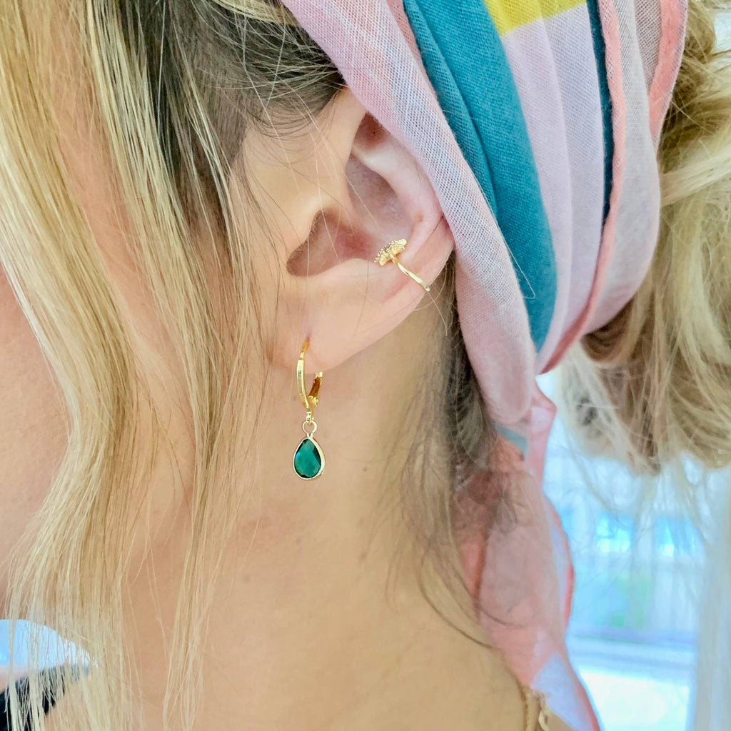 SALT by Sarah Curtis: Teal Emerald Gem Hoops