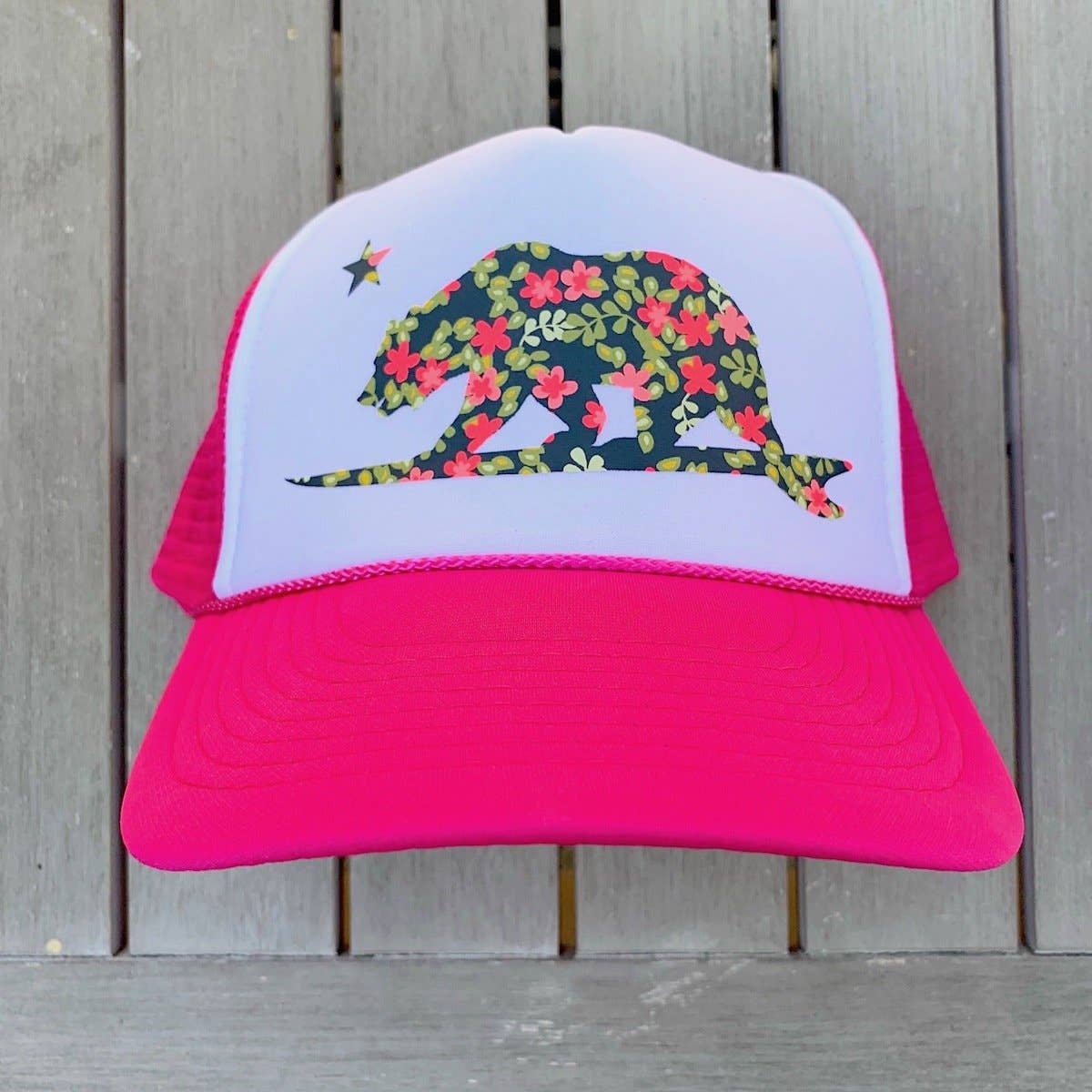 Pacific Coast Apparel: Floral Surf Bear Trucker Hat