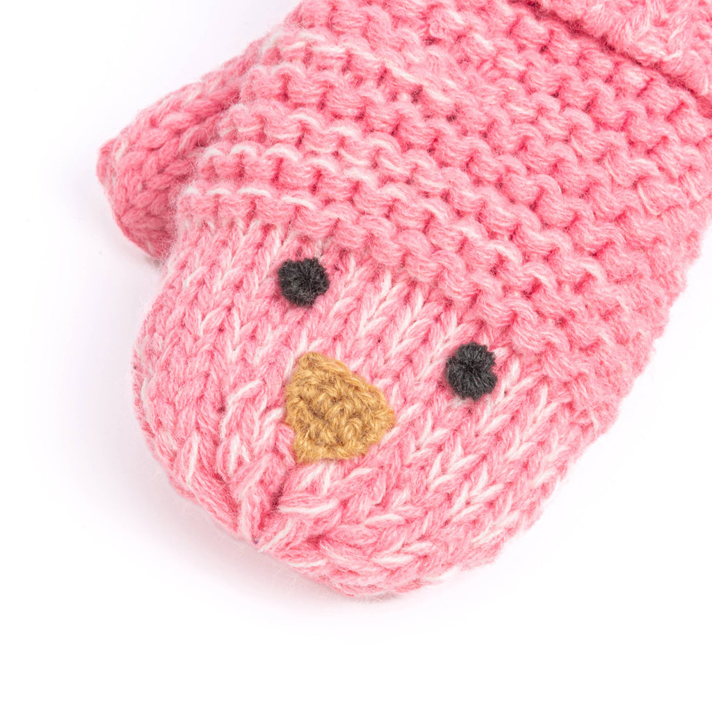 Peppercorn Kids: Knit Baby Chick Mittens - Pink