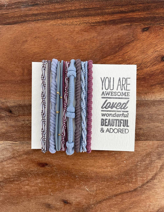 Eastern Ave Studio: Hair Tie Bracelets | Blue & Purple