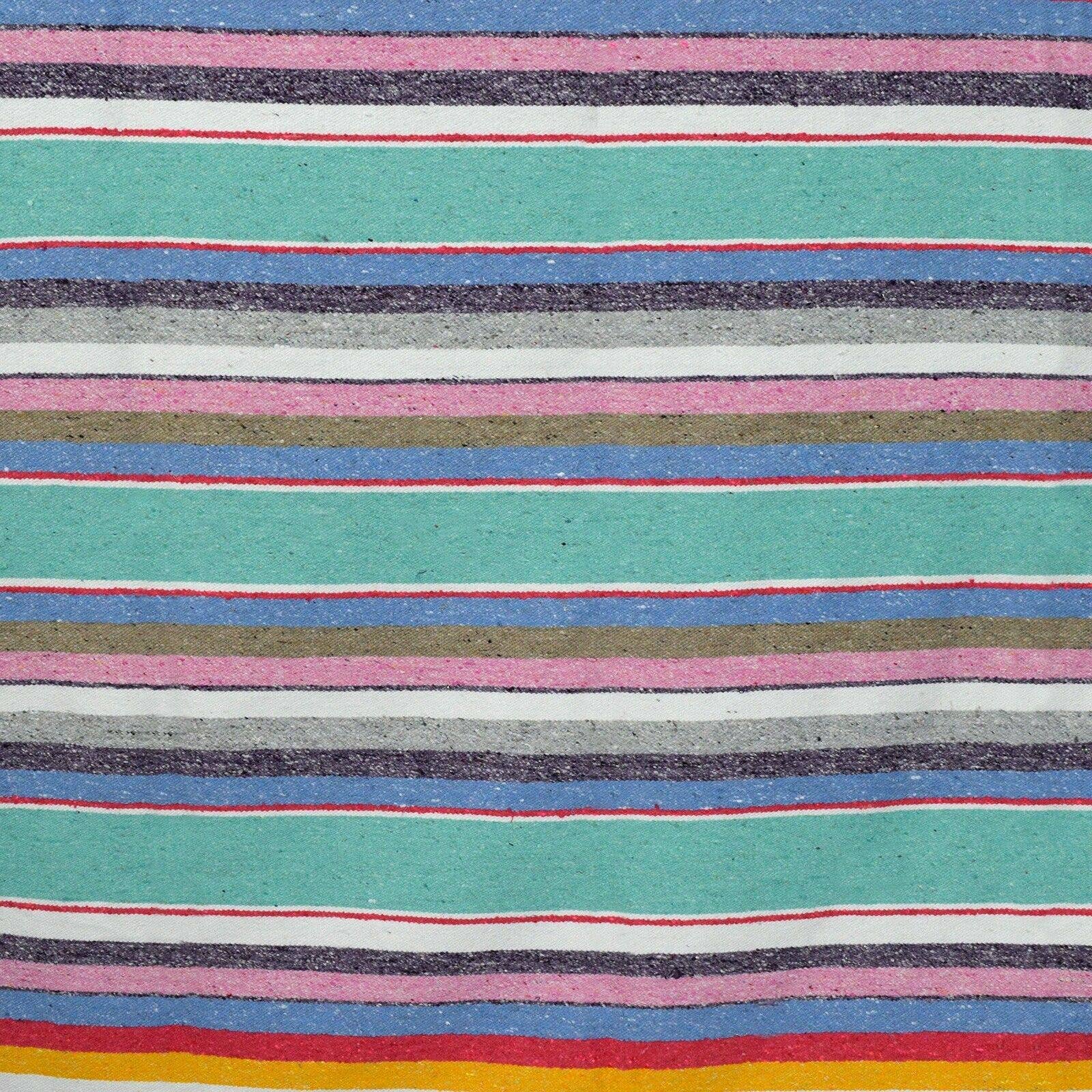 West Path: Mexican Serape Blanket - Mint Pastel