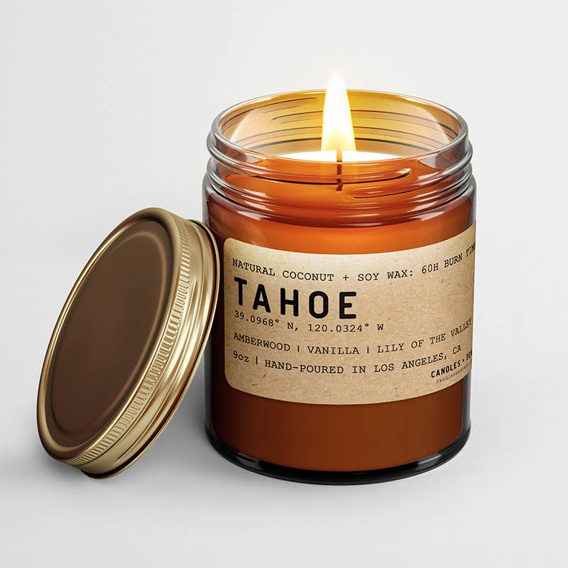 Candlefy: Lake Tahoe Candle (Rustic Amberwood and Warm Vanilla)