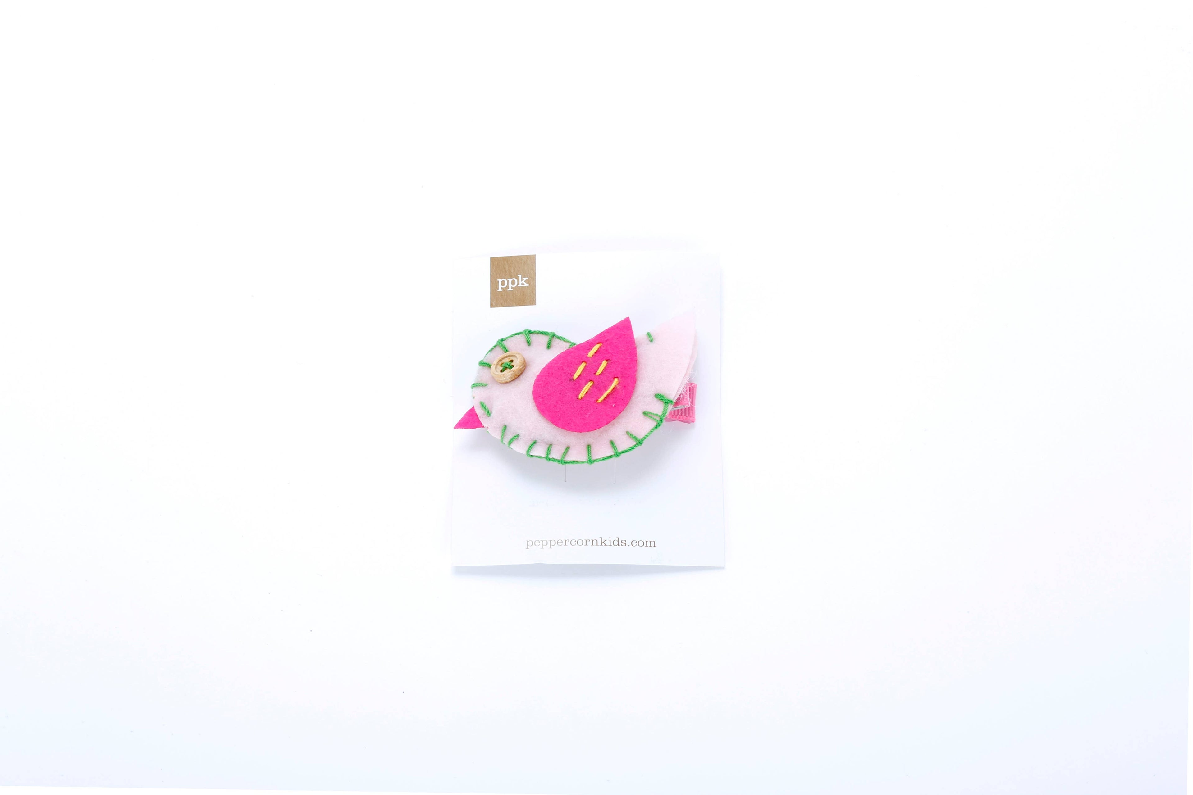 Peppercorn Kids: Little Girls Patchwork Bird Hair Clip