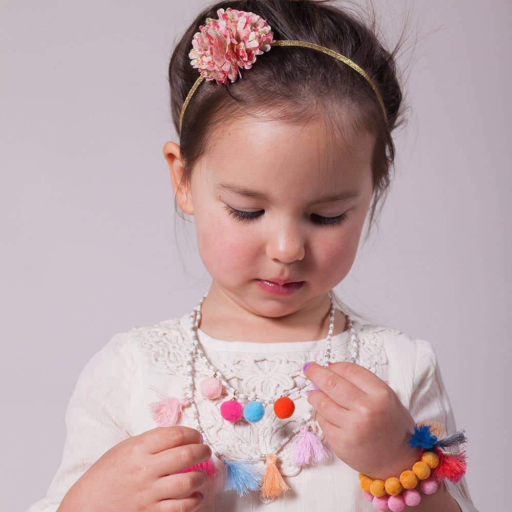 Peppercorn Kids: Fuzzy Bead & Fringe Boho Bracelet