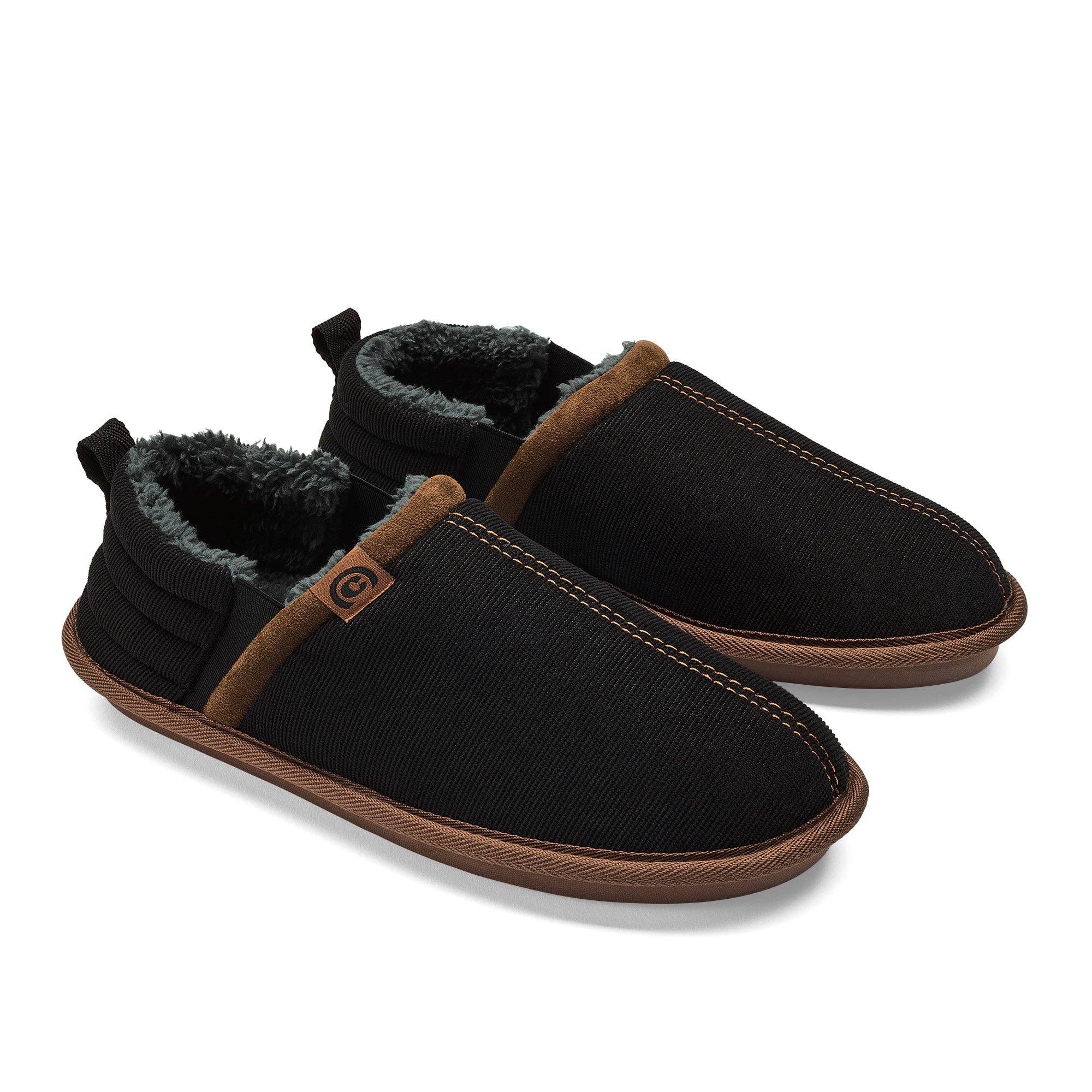 Cobian: Men's Jalama Moccasin - Black Warm and Fuzzy Slipper