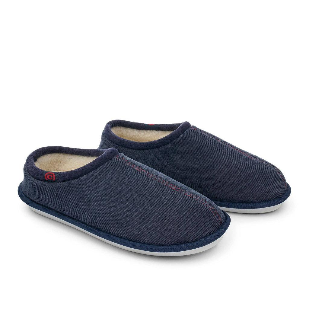 Cobian: Men's Dillon Slipper - Navy Warm and Fuzzy Slipper