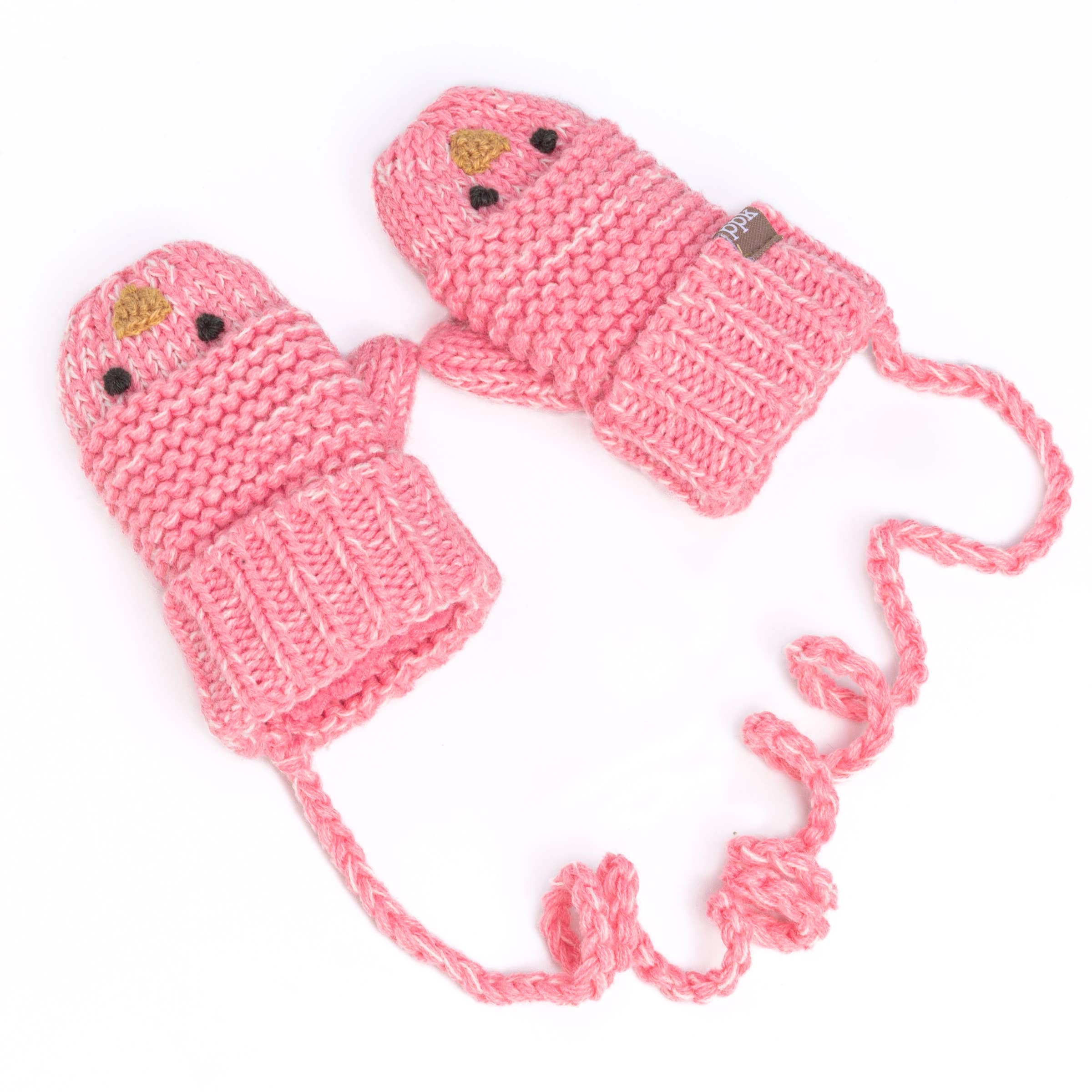 Peppercorn Kids: Knit Baby Chick Mittens - Pink