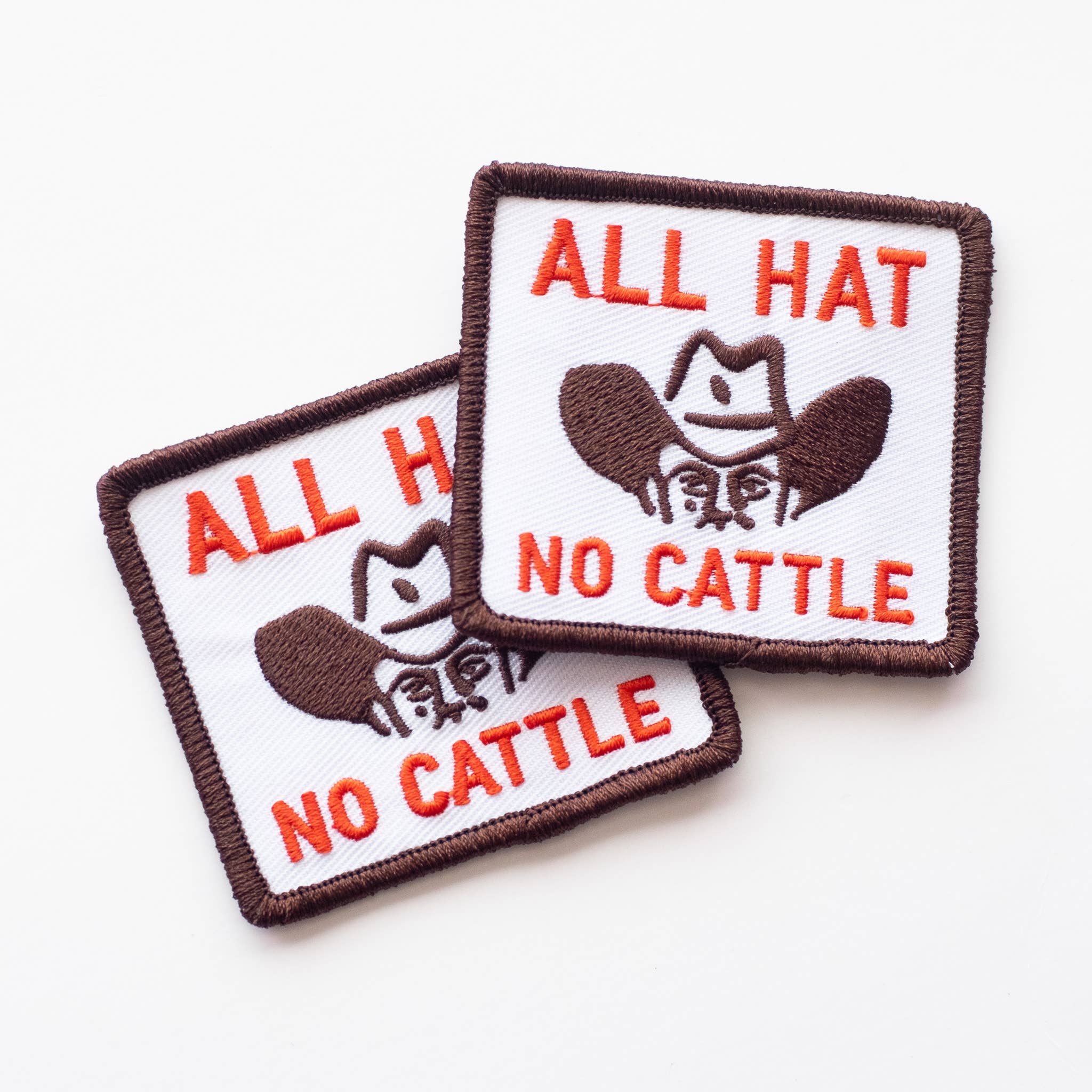 Union Made: All Hat, No Cattle Embroidered Iron on Patch