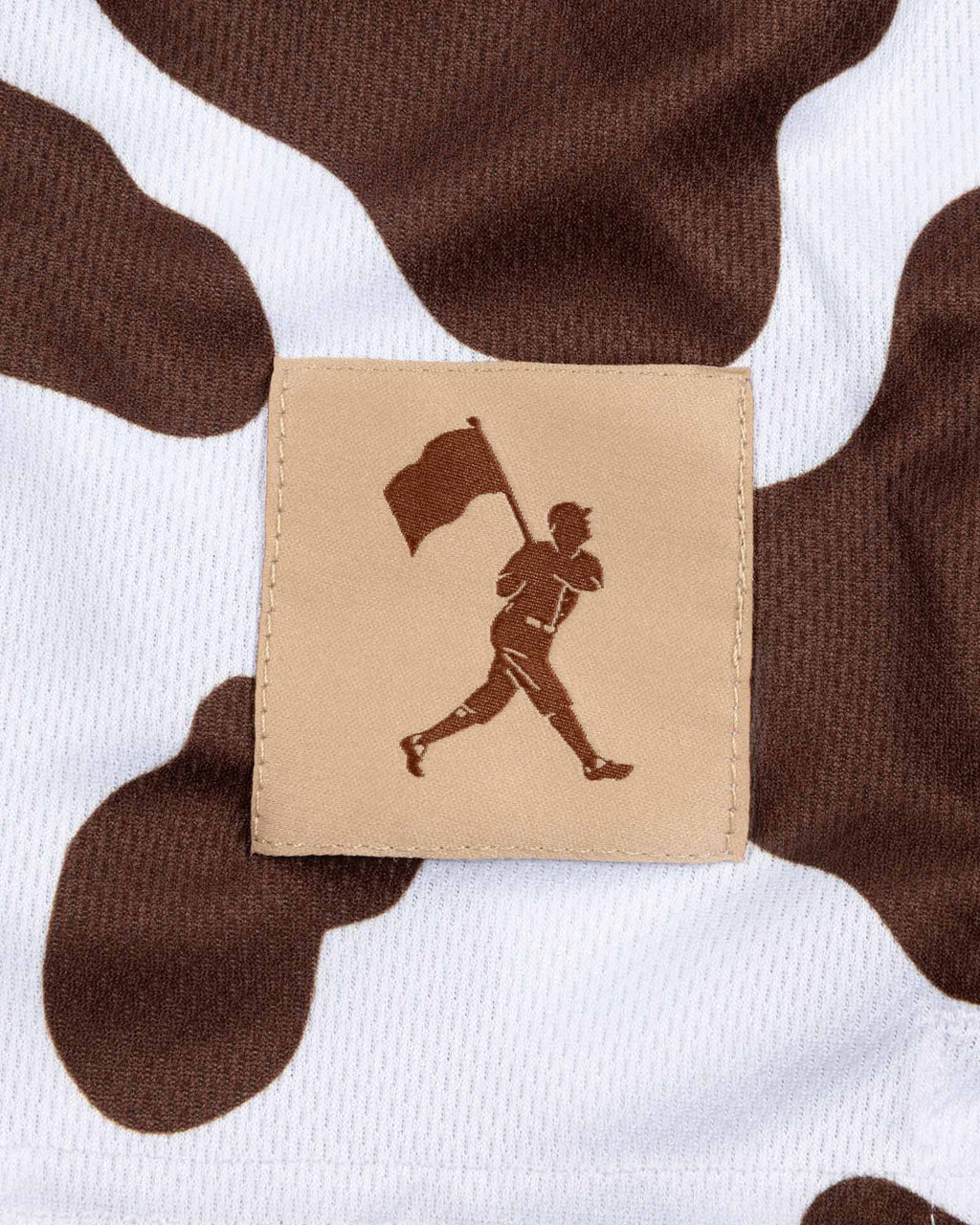 Baseballism: Moo Milk Cow Print Diamond Air Mesh Shorts (Brown) - Youth