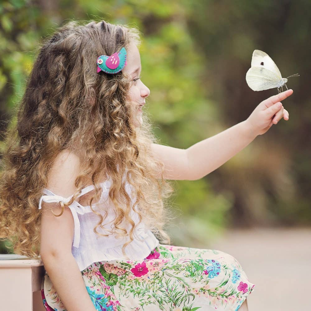 Peppercorn Kids: Little Girls Patchwork Bird Hair Clip