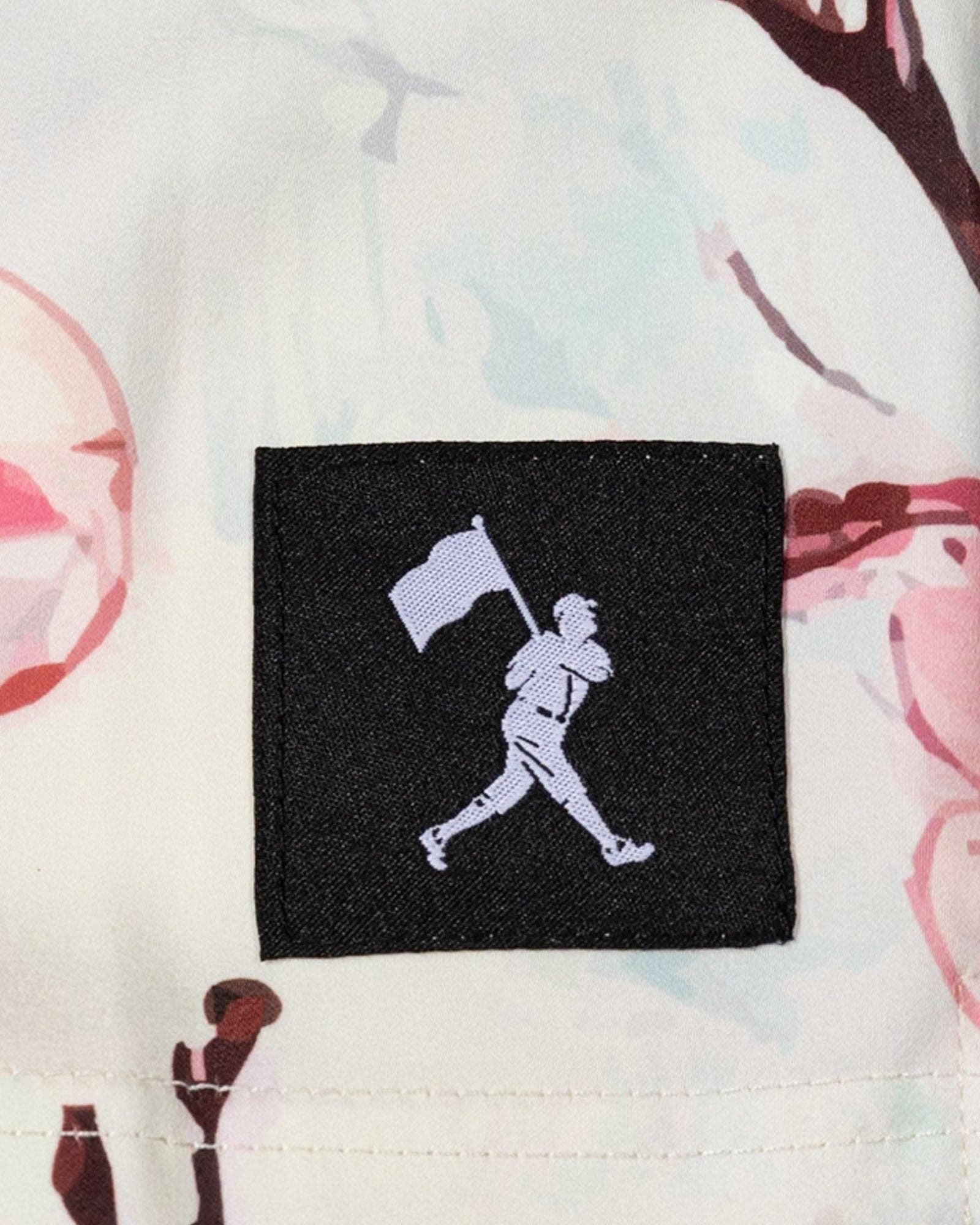 Baseballism: Cherry Blossom Baseball Diamond Lux Satin Shorts - Youth