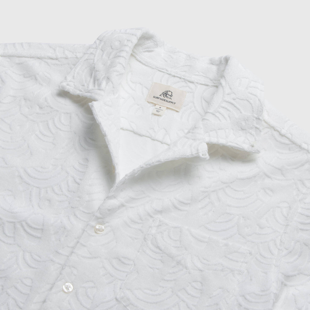 Surfside Supply: Mariner Towel Terry Anchor Jacquard Camp Collar Shirt