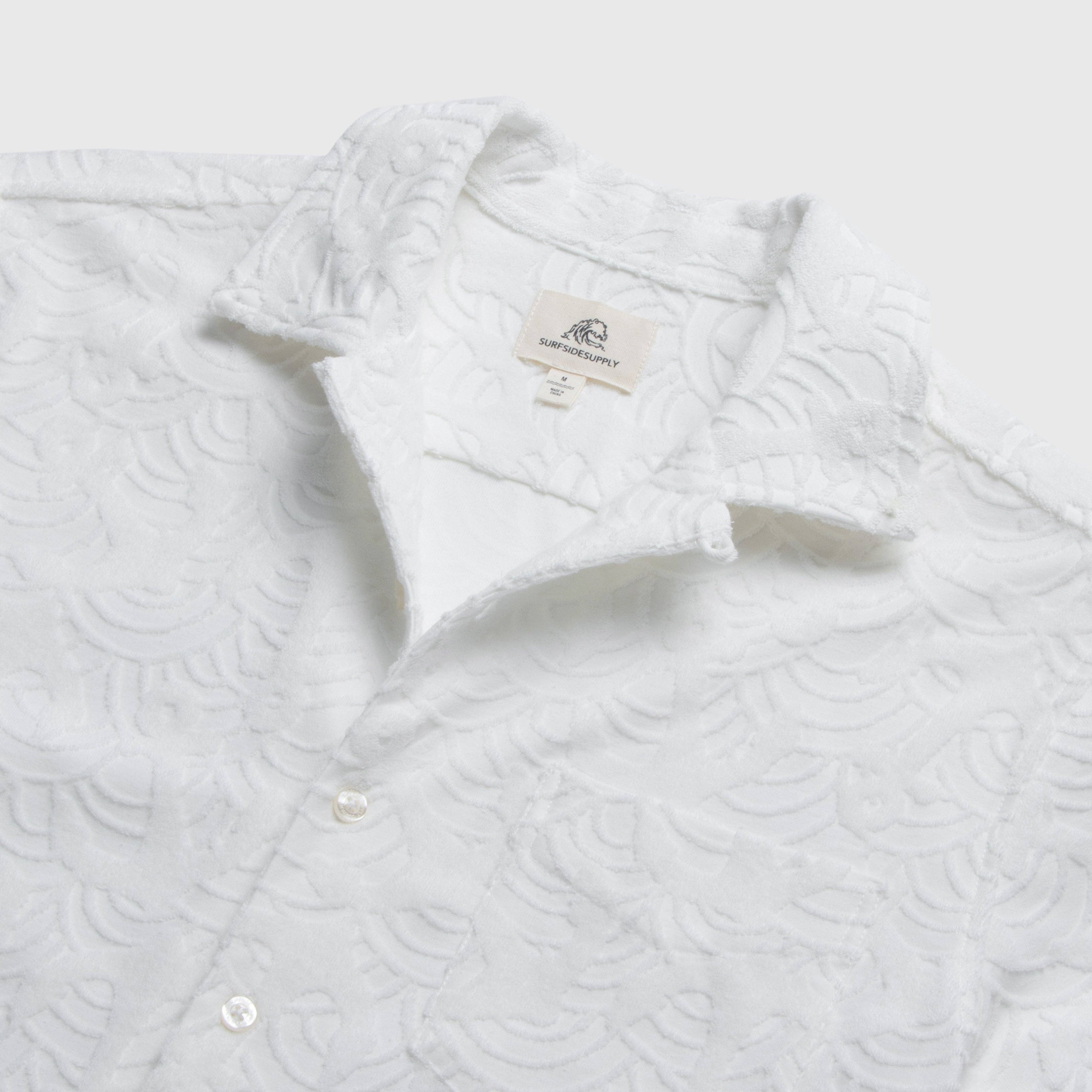 Surfside Supply: Mariner Towel Terry Anchor Jacquard Camp Collar Shirt