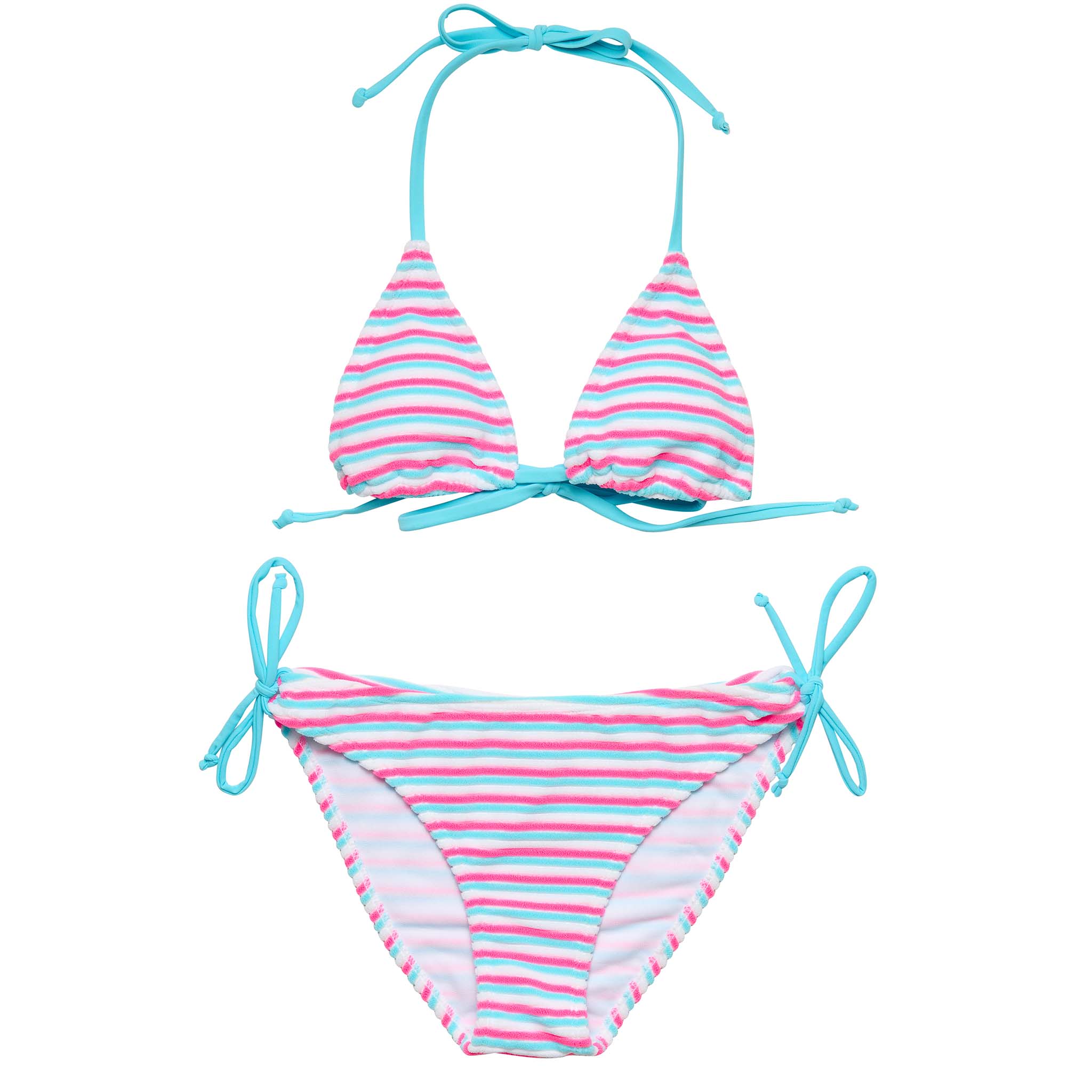 Snapper Rock Swimwear Juniors Triangle Bikini (Sorbet Stripe)