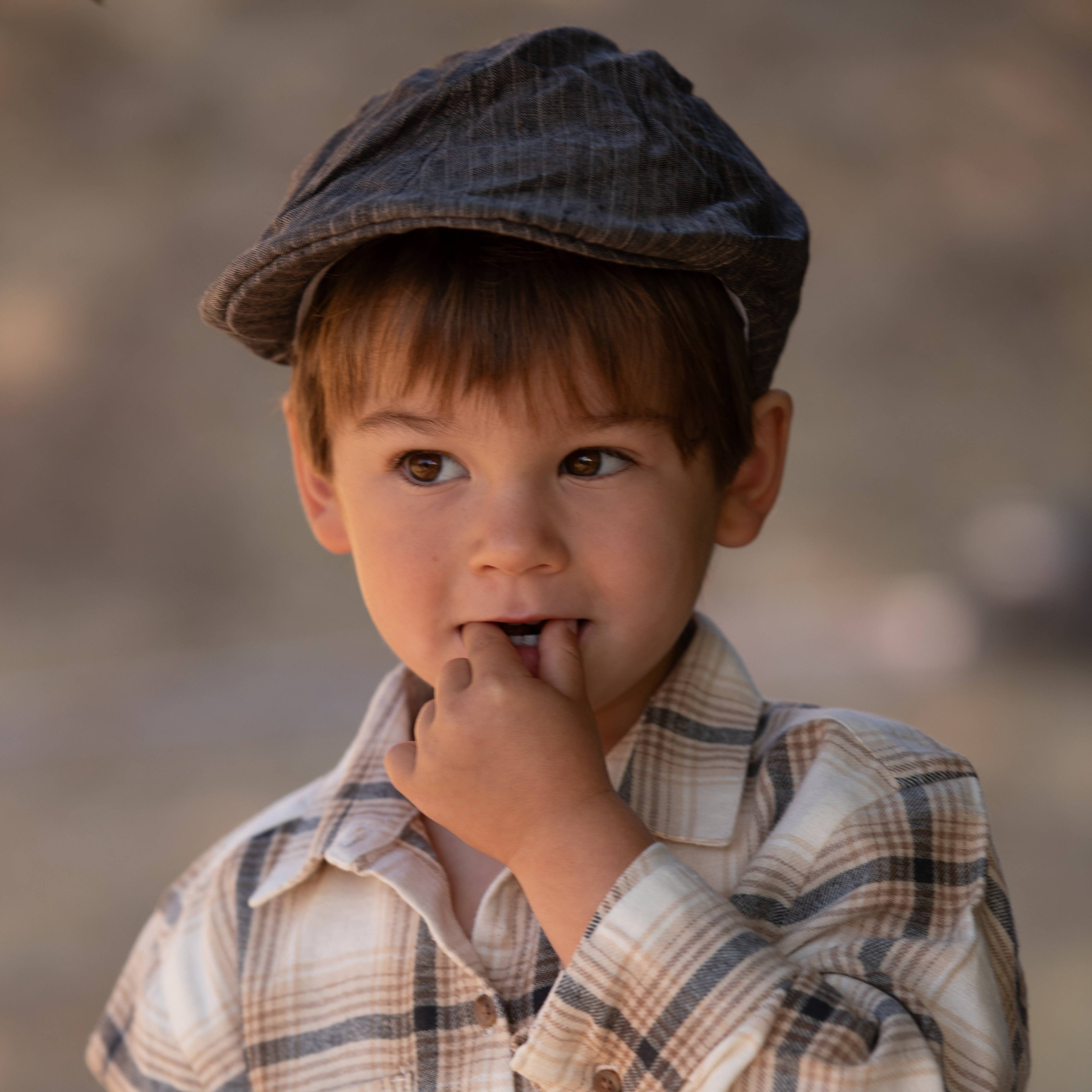 Peppercorn Kids: Vintage Wash Newsboy Cap - Smokey Grey