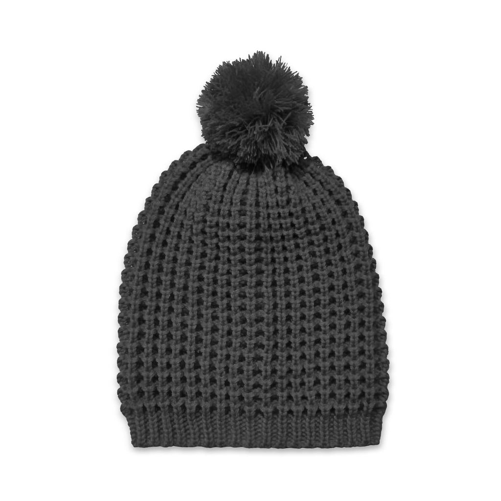 Peppercorn Kids: Knit Textured Pompom Beanie - Black