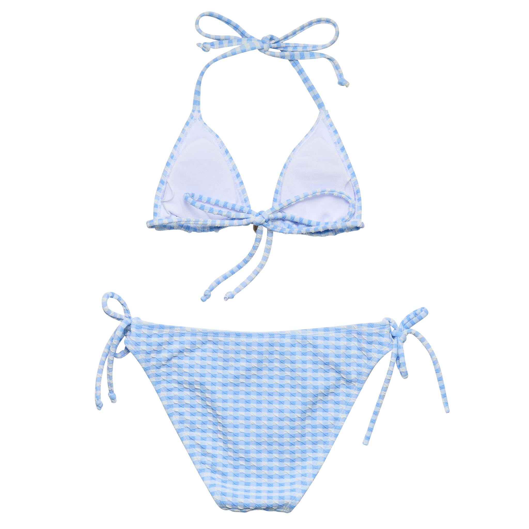 Snapper Rock Swimwear Juniors Triangle Bikini (Seaside Gingham)