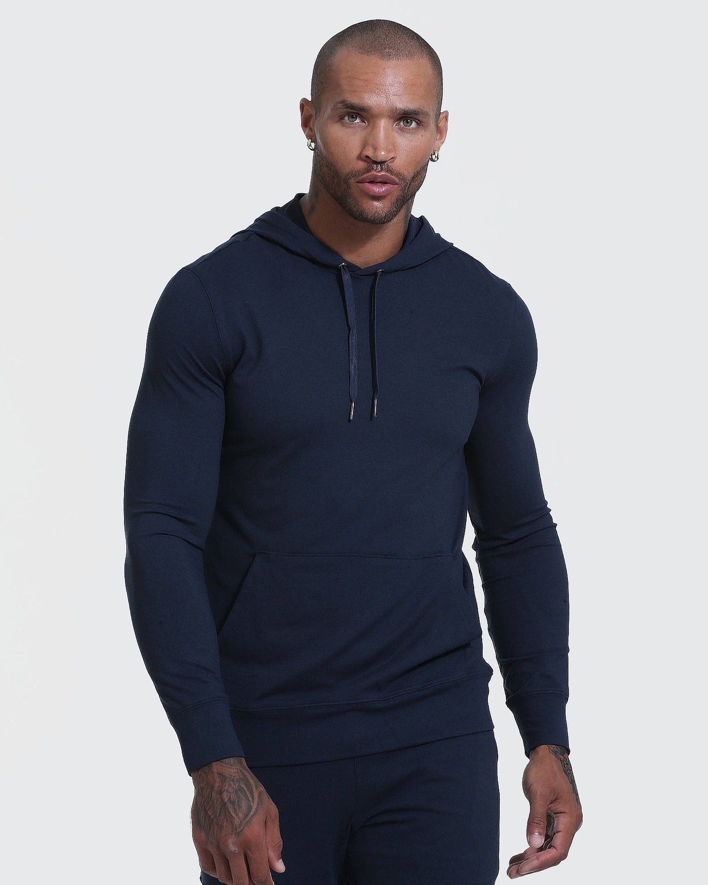True Classic: Heather Navy Active Comfort Pullover Hoodie