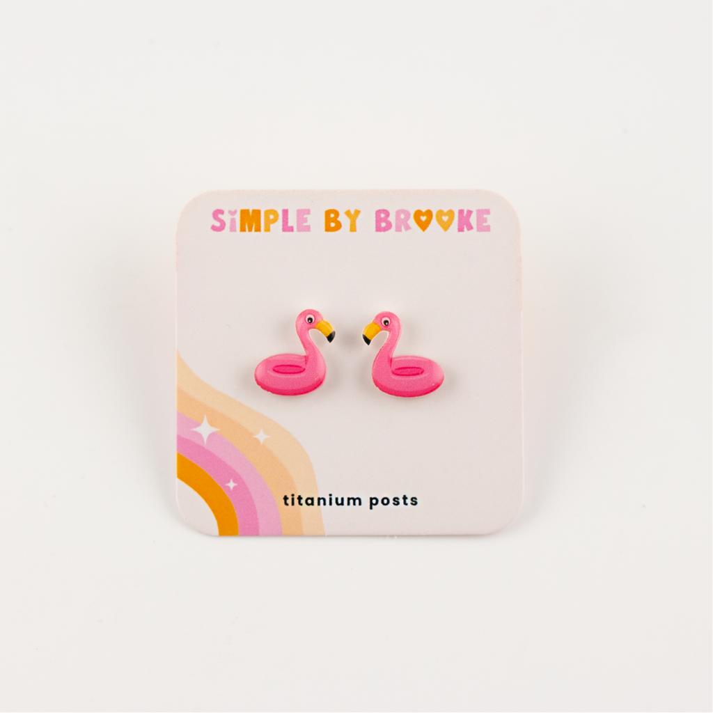 Simple By Brooke: Flamingo Pool Float Earrings