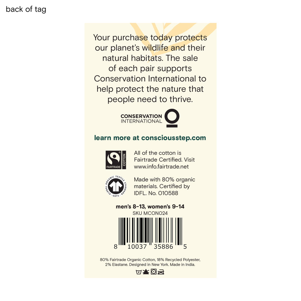 Conscious Step: Ankle Socks that Protect Toucans (White Toucans)