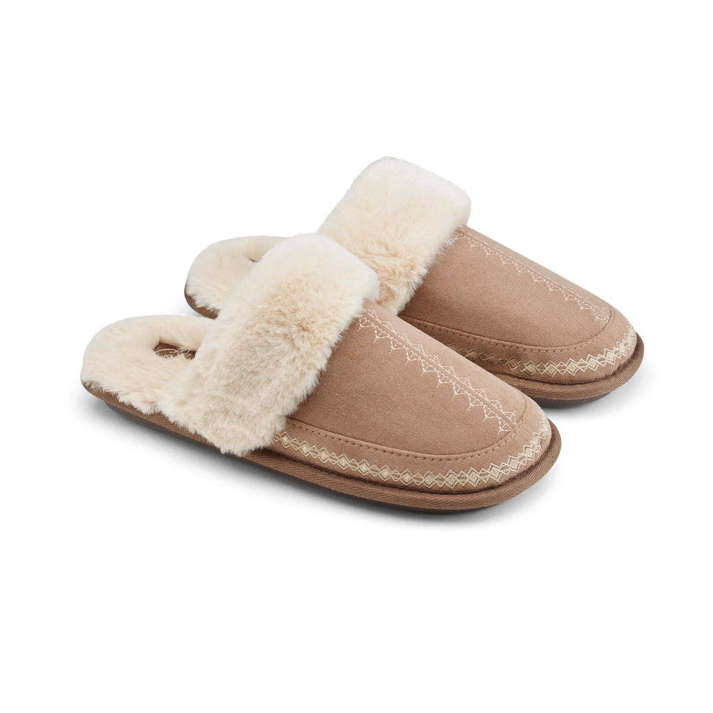 Cobian: Women's Colima Mule - Tan Warm and Fuzzy Slipper