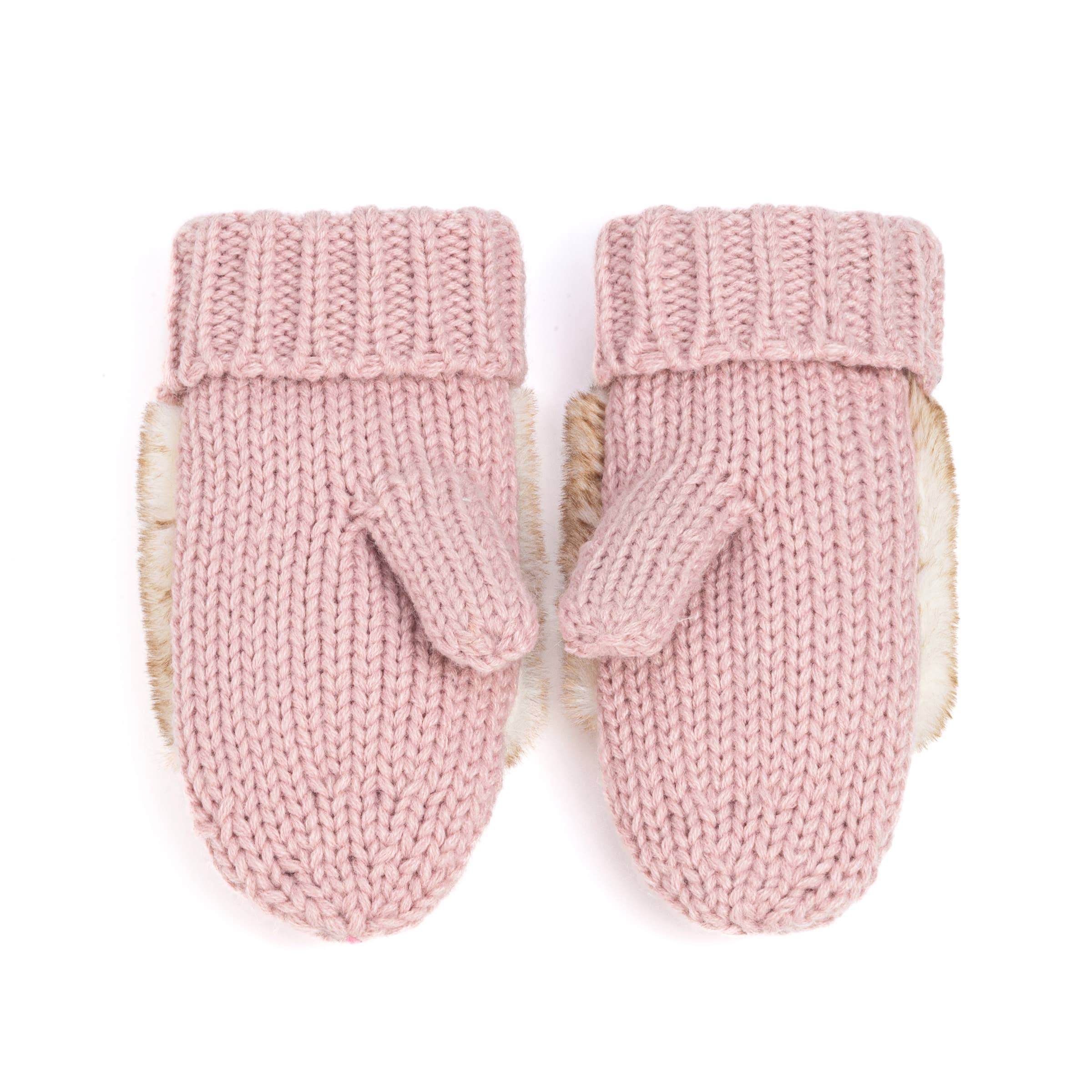 Peppercorn Kids: Knit Bunny Rabbit Mittens - Mauve Pink